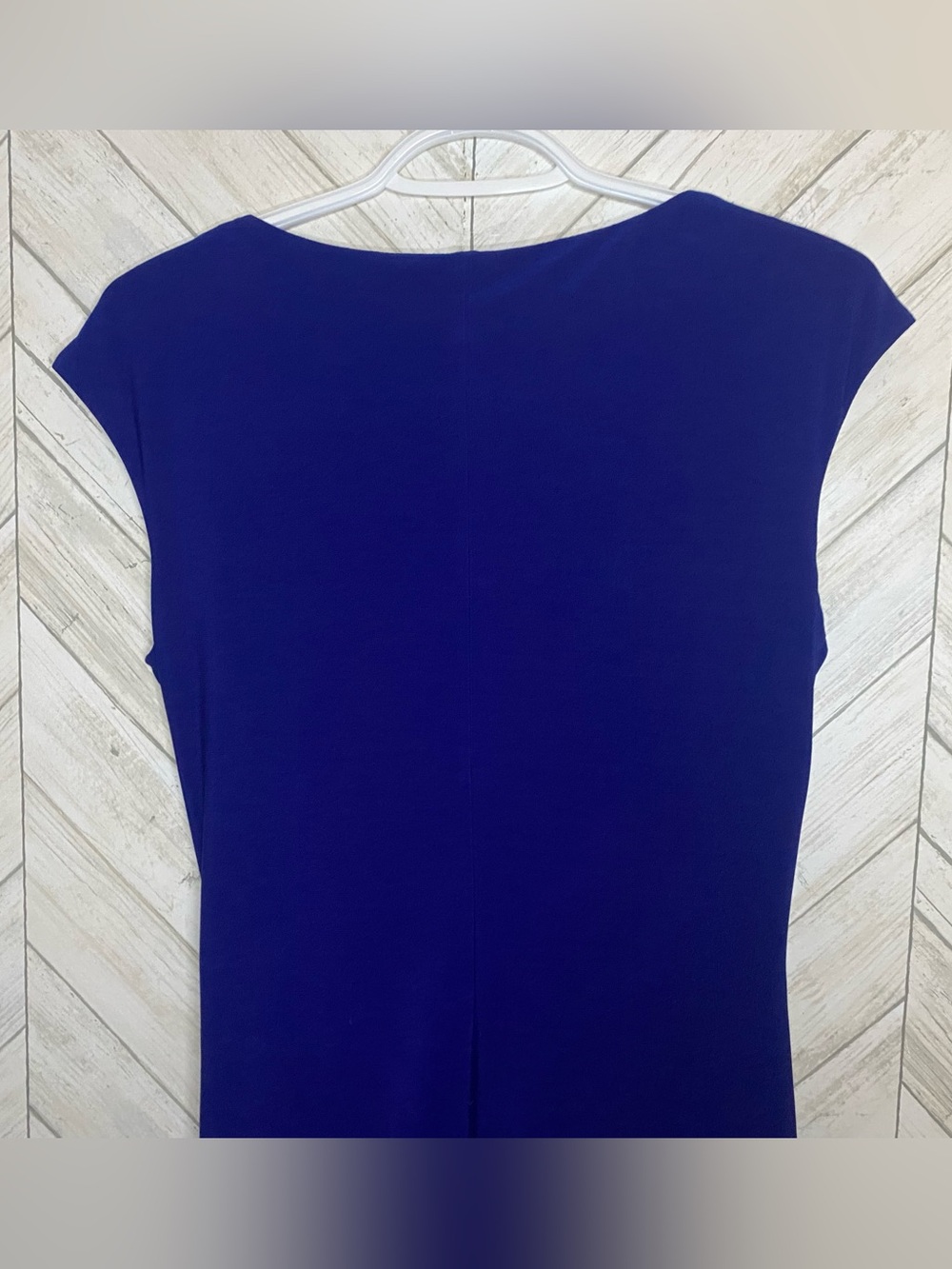 Ralph Lauren Cobalt Blue Cap Sleeve Wrap-Style Midi Dress - Picture 7 of 8